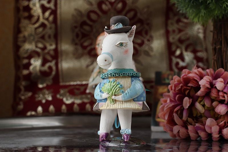 Pony with flowers