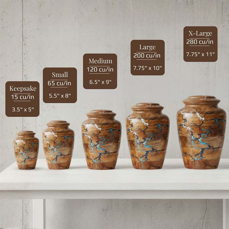 Thunder Strikes Design Wooden Urn for Ashes – Natural Handmade