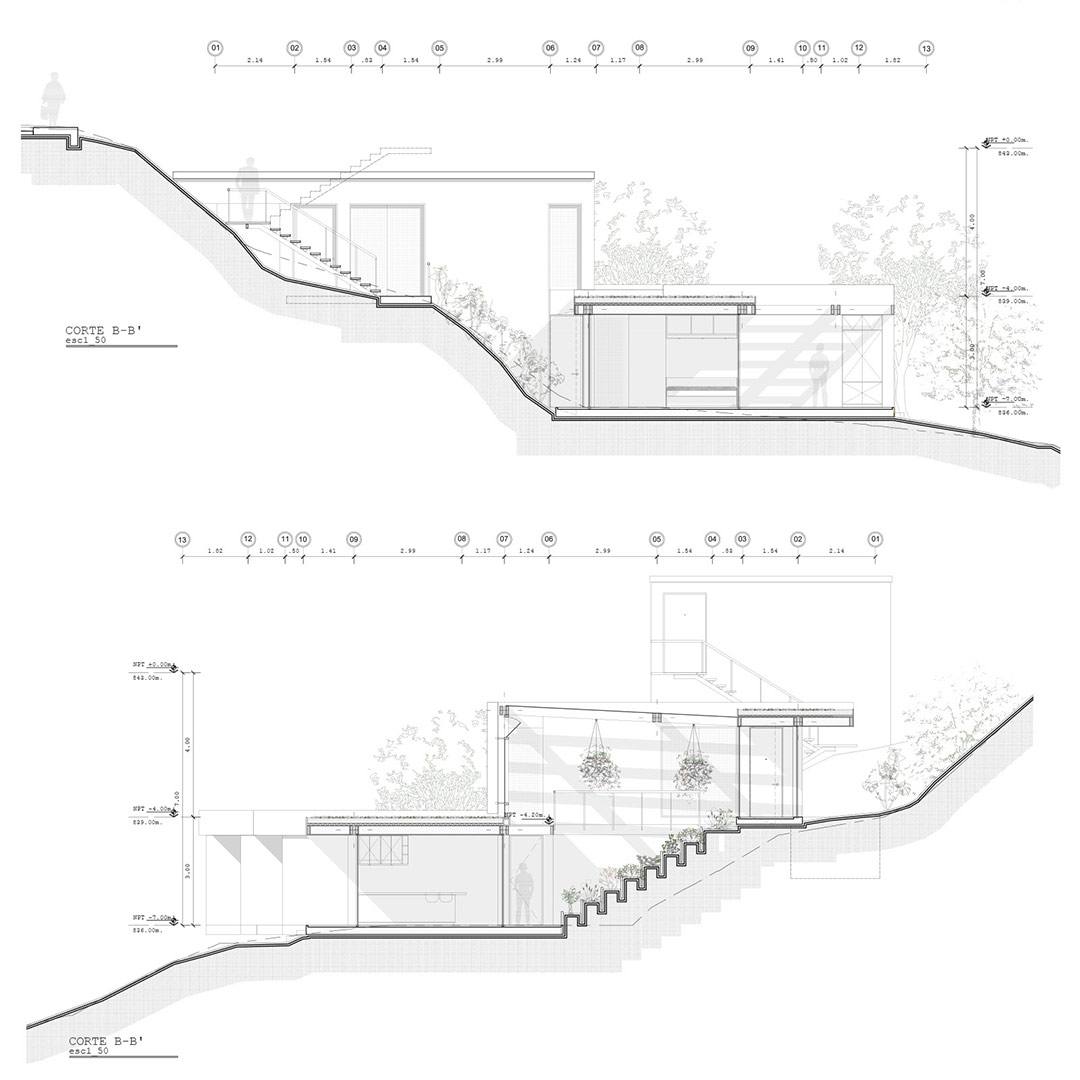 corte arquitectura muros de paja vivienda sostenible secci&oacute;n constructiva