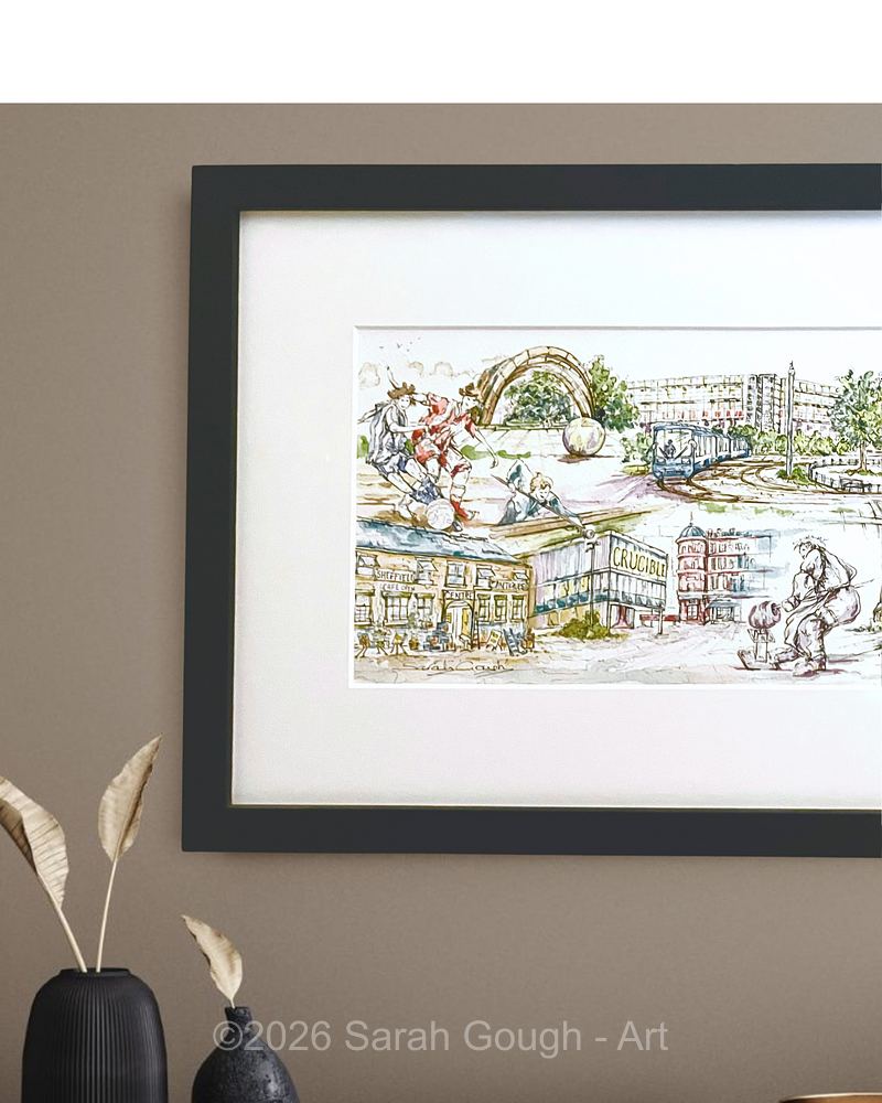 Sheffield City Landmarks | The Steel City | Original Art | Historic Yorkshire