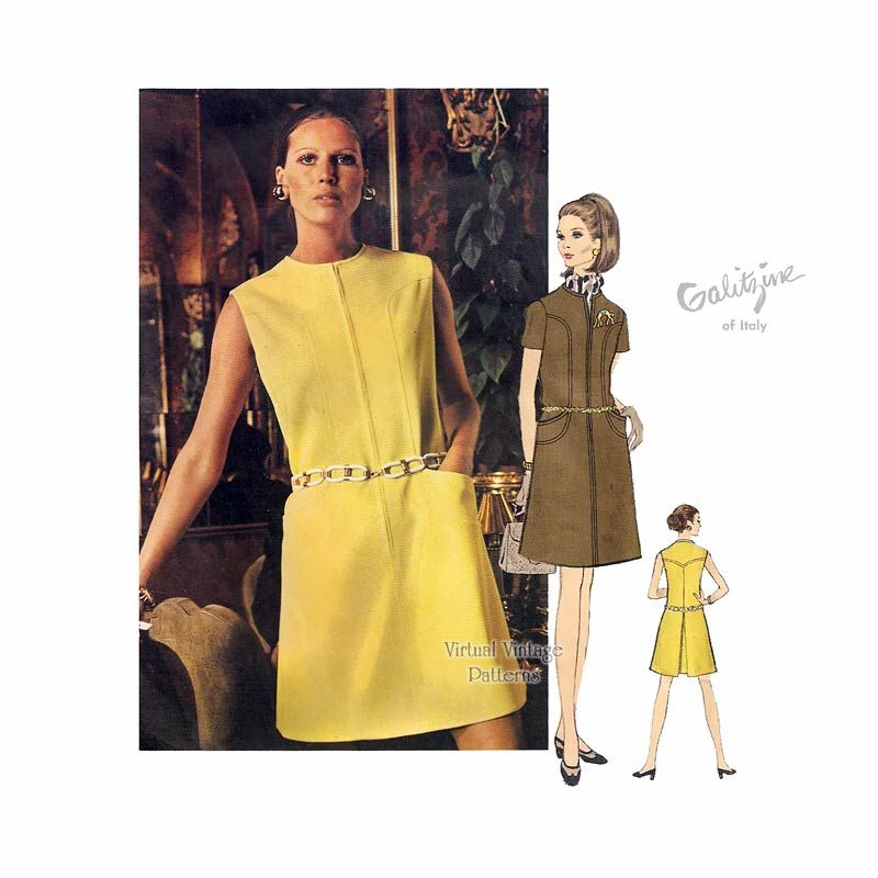 a line dress patterns vogue Vogue 1724 Misses Dress Pattern Sz 16-24 Flared A-Line Split Sleeve Uncut