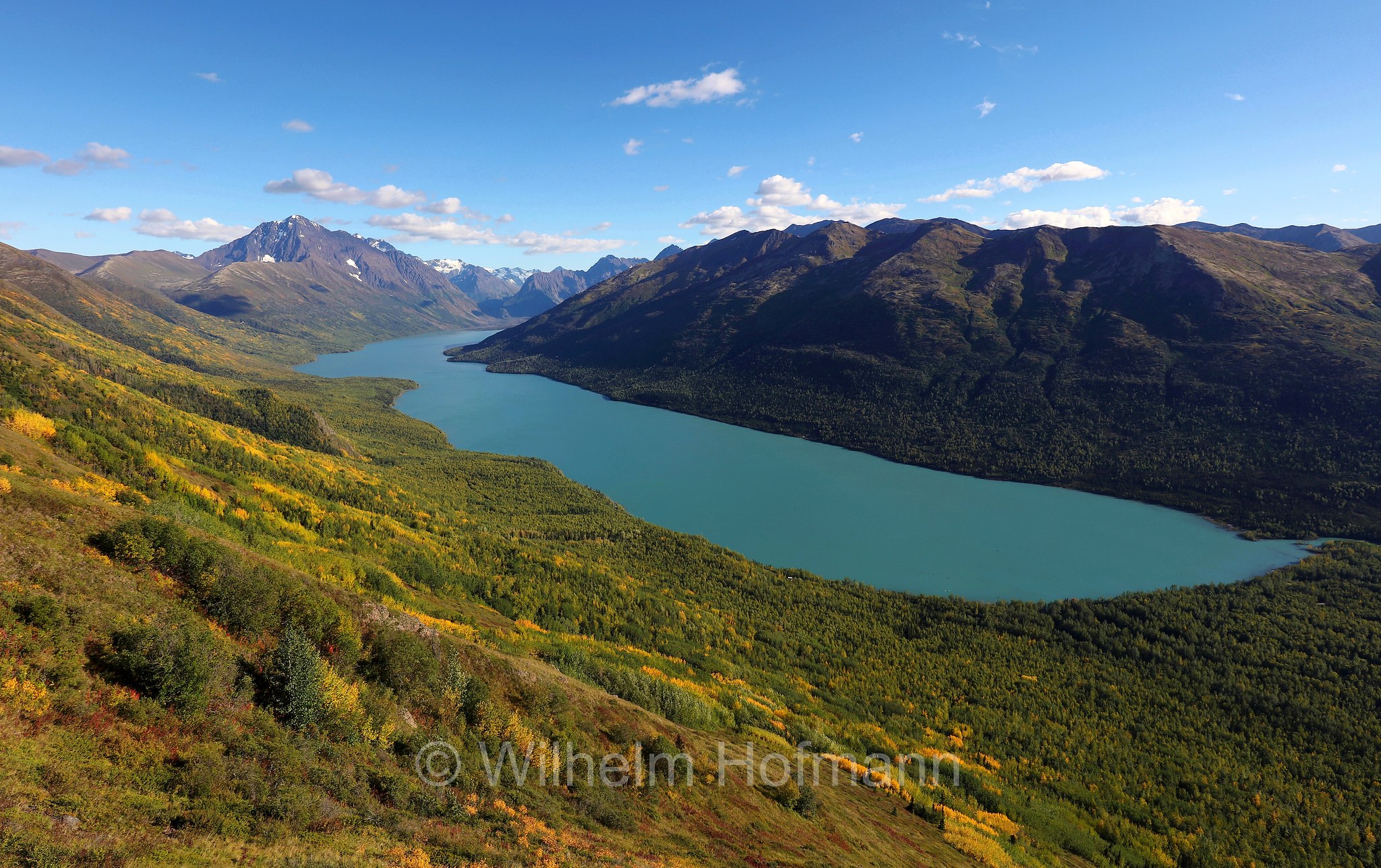 Eklutna Lake, Lago Eklutna, Twin Peaks Trail, Chugach State Park, Parco statale di Chugach, Alaska, USA