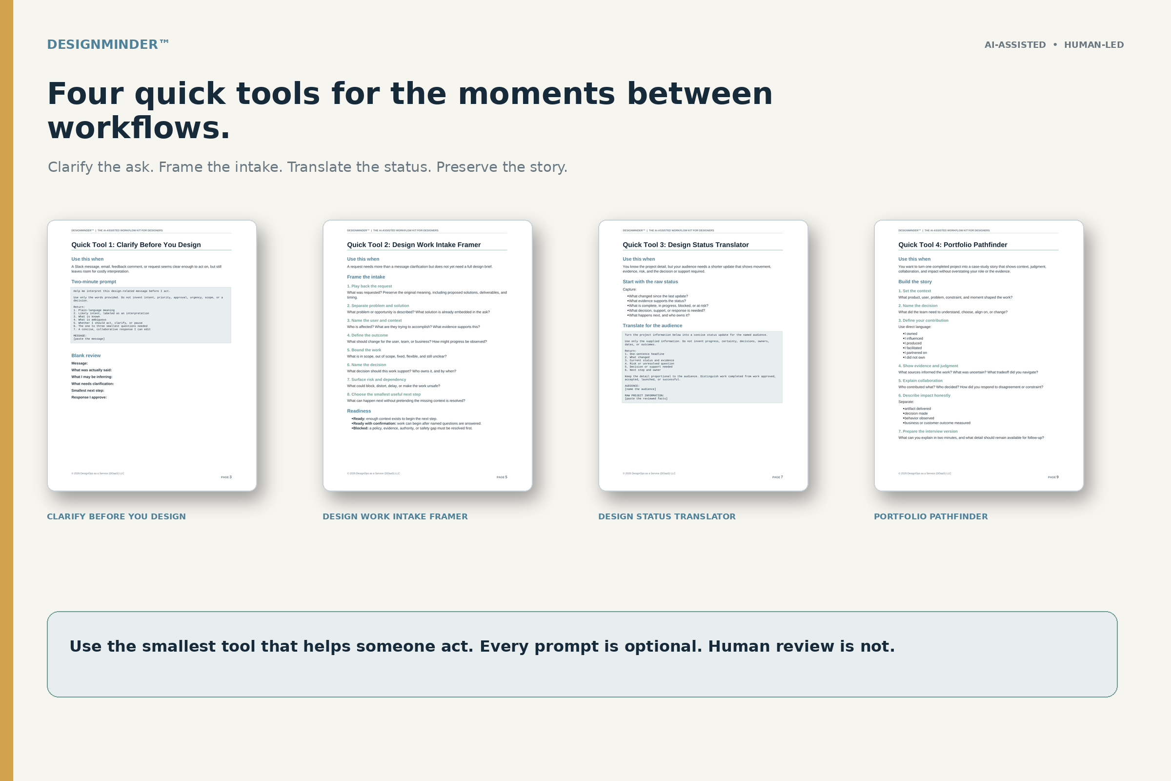 DesignMinder&trade;: The AI-Assisted Workflow Kit for Designers