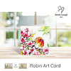 Robin and Spring Blossom | Spring Art Card | Watercolour | with Envelope