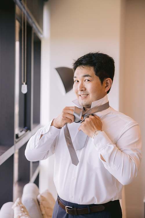 Groom Getting Ready