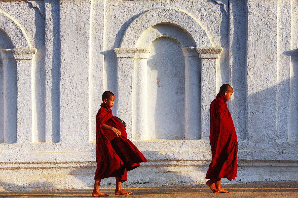 Monks in a Buddhist monastery, Mandalay, Myanmar
