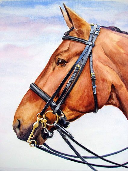 Colorful horse portrait painting capturing strength and expression