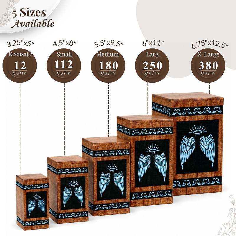 Wings Of Life Wood Urn Box