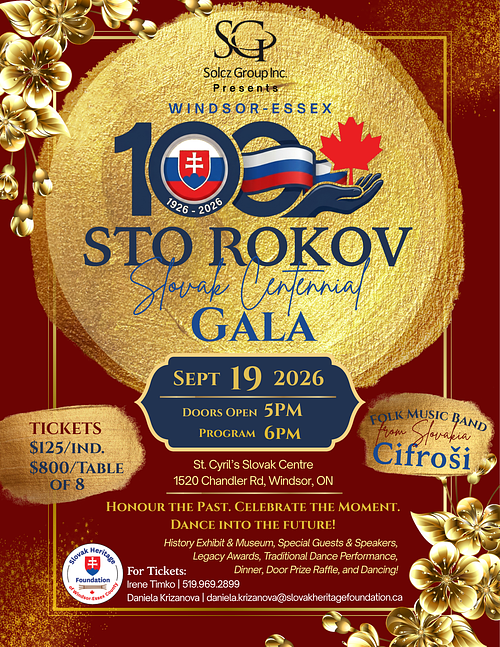Windsor-Essex Sto Rokov Slovak Centennial Gala 2026
