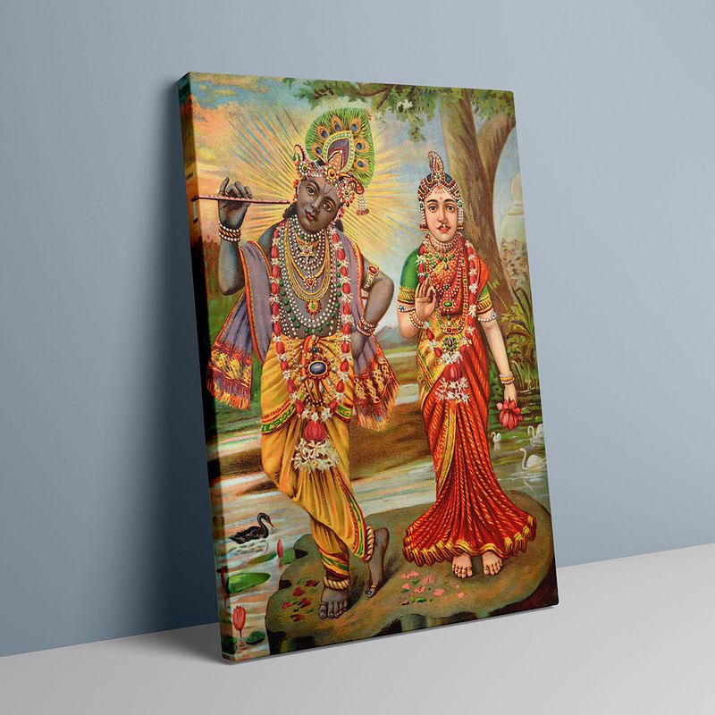 Murli Manohar Radhe Shyam – A Divine Depiction by Raja Ravi Varma