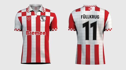 Front and back views of Werder Bremen third shirt concept displayed side by side.