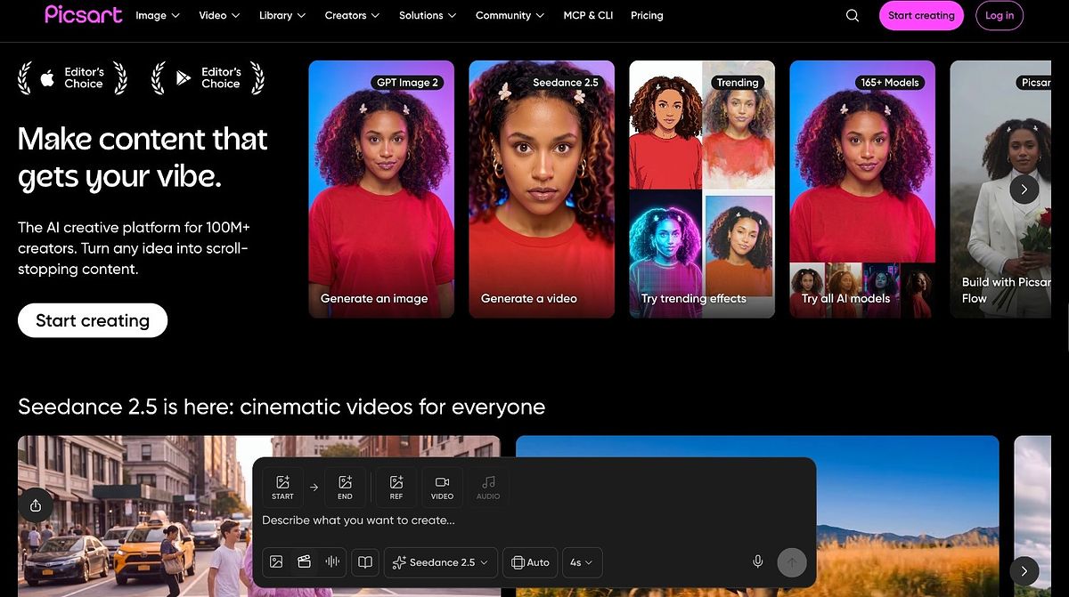 Picsart homepage