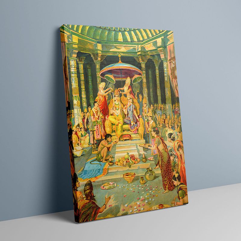 Ram Rajyabhishek – The Coronation of Lord Rama by Raja Ravi Verma
