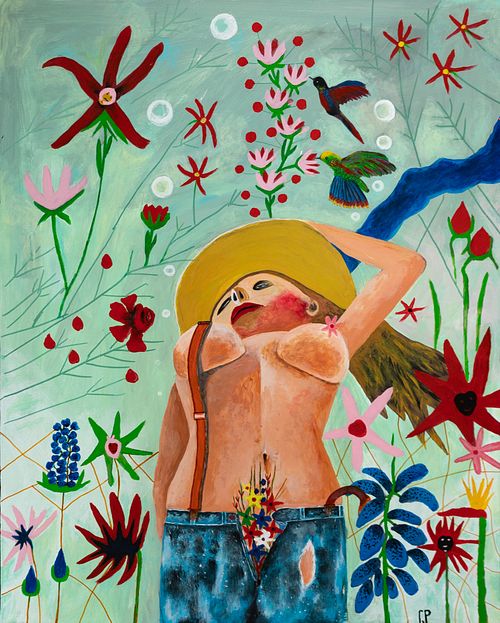 Innocence par Patrice Goubeau — portrait féminin expressif, acrylique sur toile