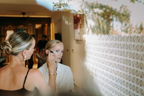 Bride in her wedding dress before the ceremony