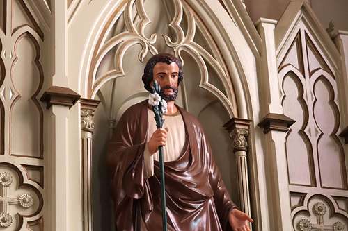 Restored statue of Saint Joseph