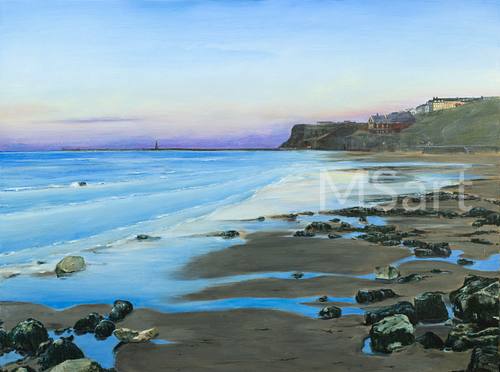 White beach, winter coastal scene