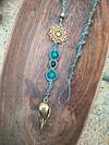 Macrame bird skull removable hair jewelry