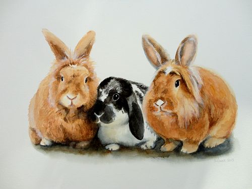 olorful rabbit painting capturing gentle expression and character