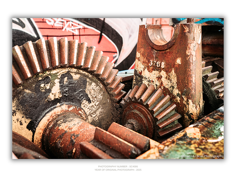 COLLECTION - URBAN GEOMETRY HORIZONTAL - "Worn Cogs" - LIMITED EDITION 10 of 10