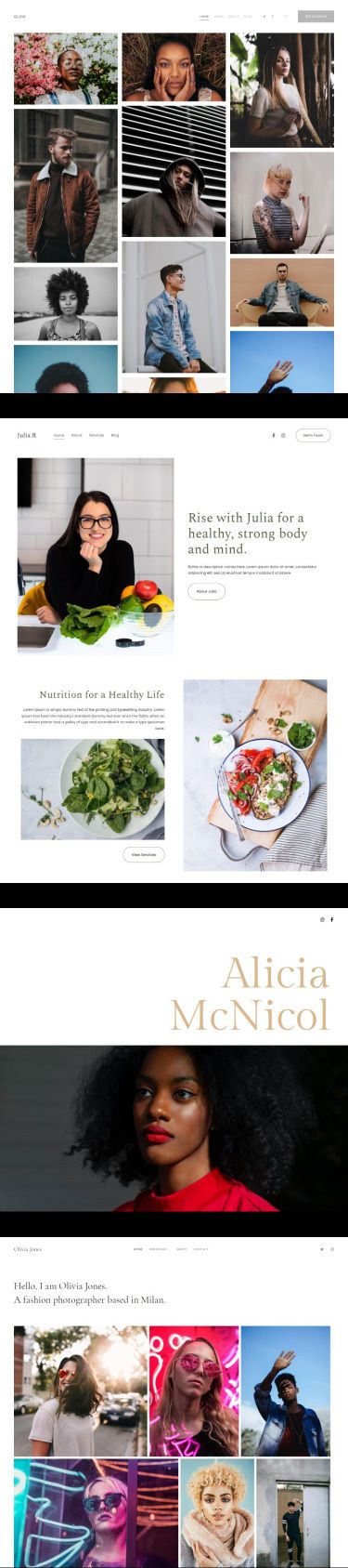 pixpa portfolio website templates