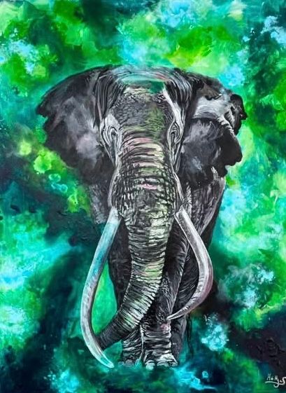 Jungel Elephant - This painting is in France