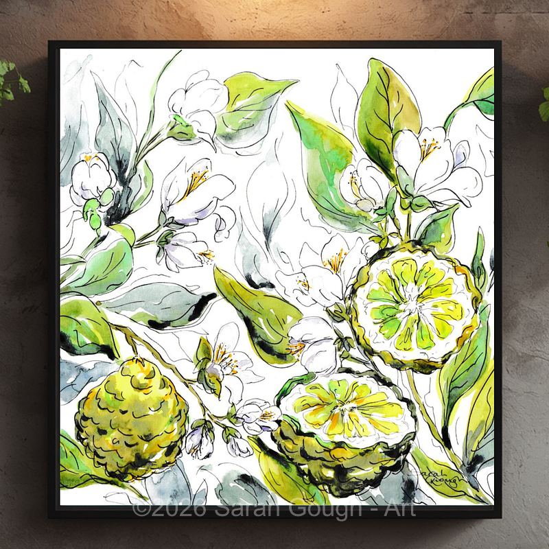 Bergamot Fruit And Flowers | Botanical Art Print