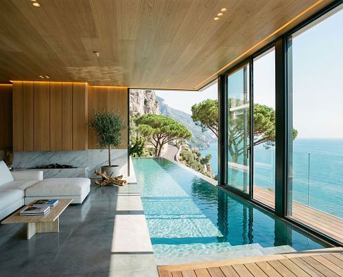 Coastal Villa - Infinity Pool & Pin&egrave;de - Studio JM. AI.