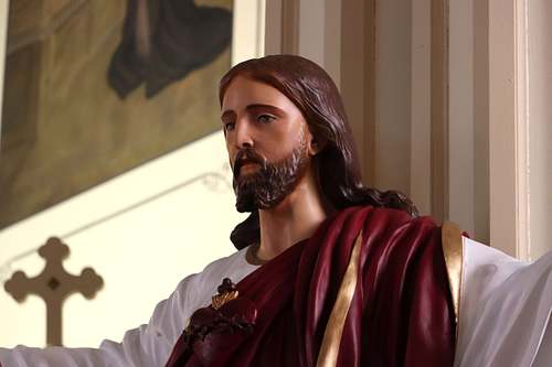 Restored Statue of Sacred Heart of Jesus for Holy Trinity Catholic Church in Somerset, Ohio