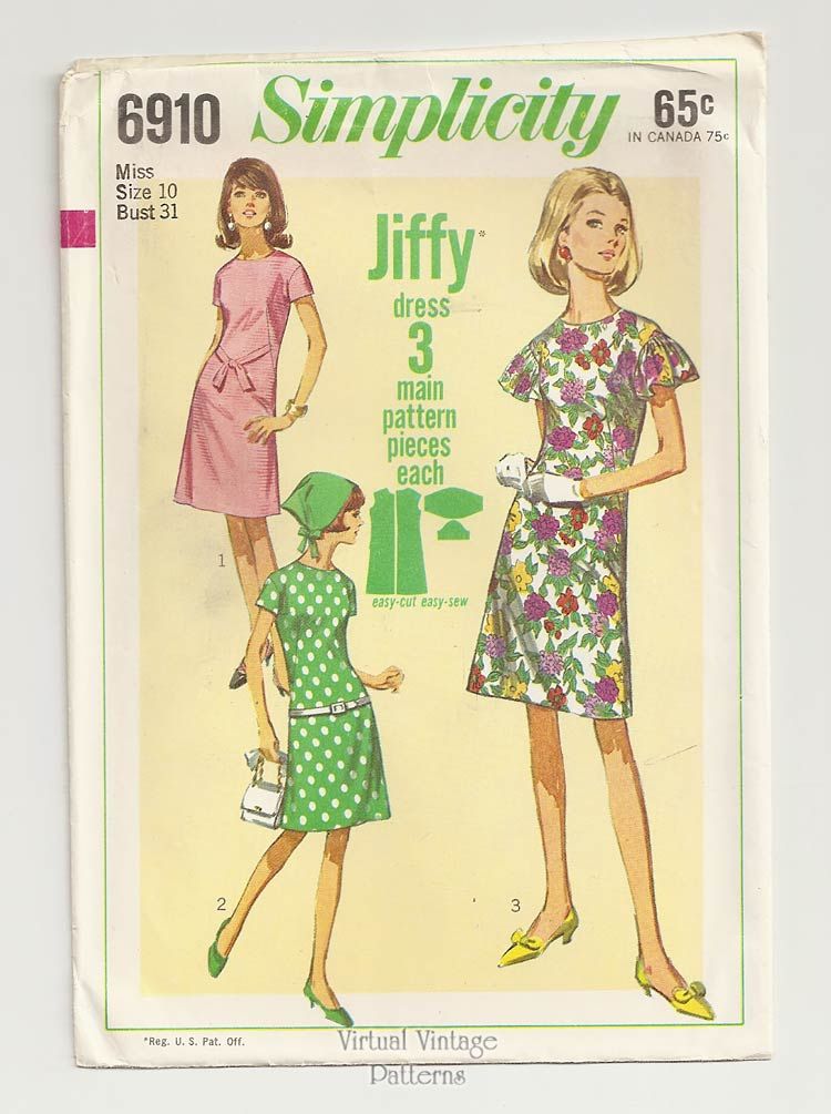 Simplicity 6910 Jiffy Dress Pattern | Virtual Vintage