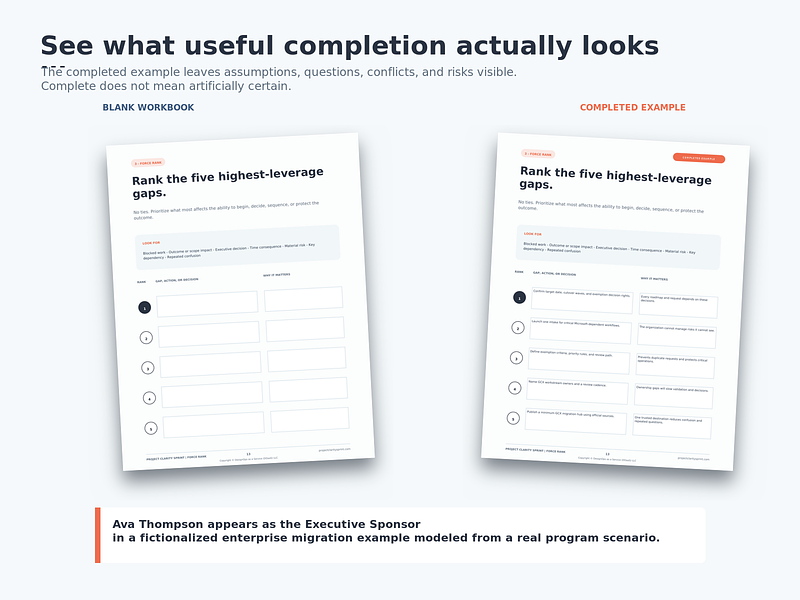 Project Clarity Sprint: One-Hour Project Handoff and Alignment Kit