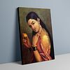 Woman with a Fruit – A Timeless Portrait of Grace and Contemplation by Raja Ravi Verma