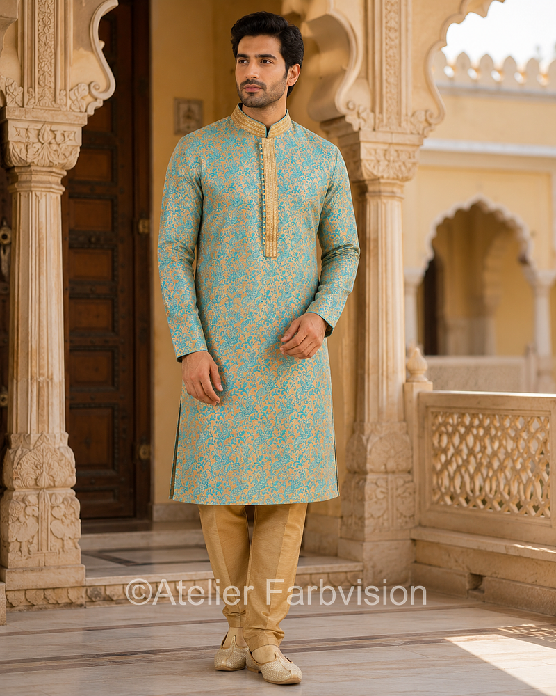 Kurta Pajama Grün - 6042 Grösse 52