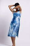 Linen Satin Slip Dress - Summer Sky