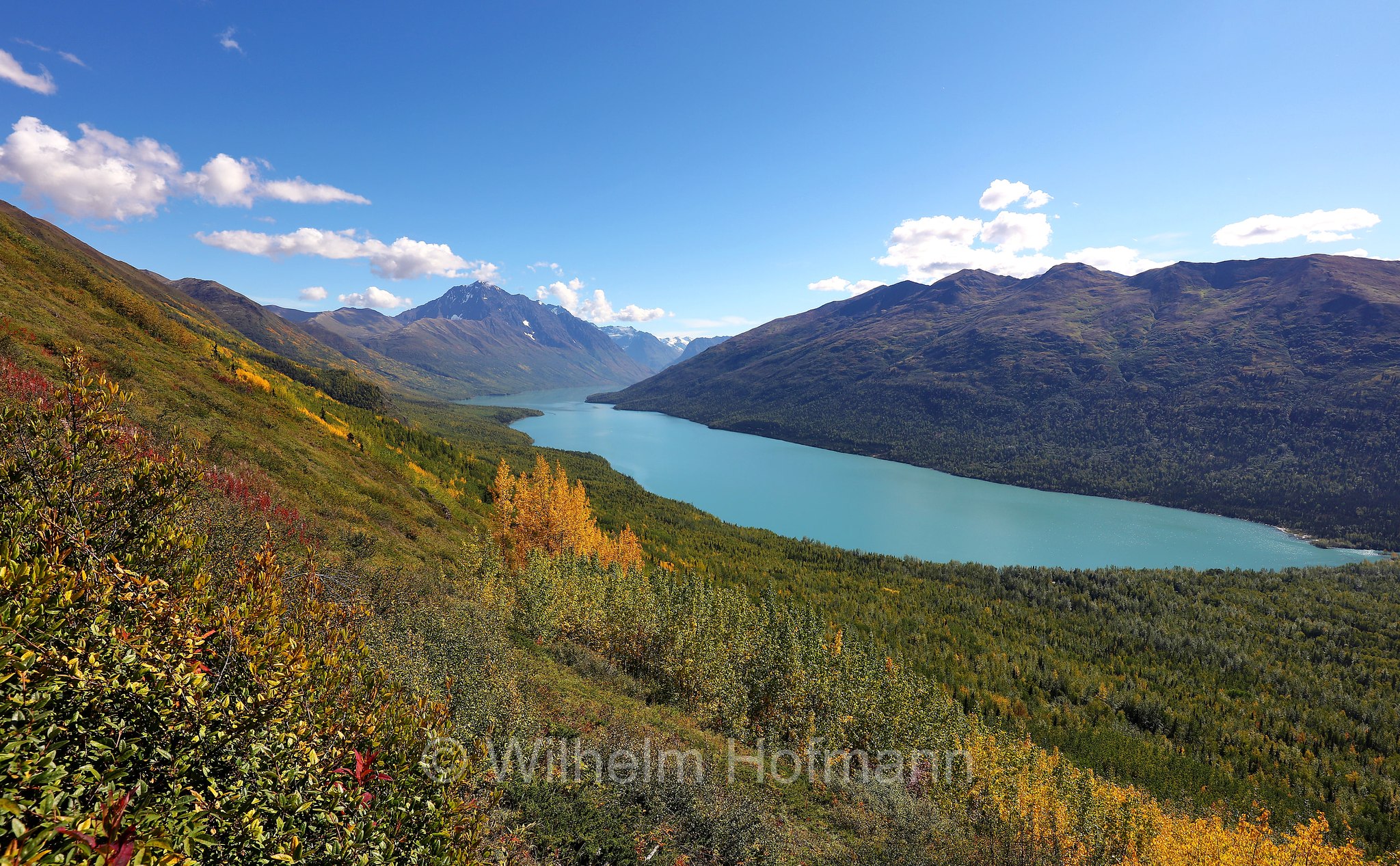 Eklutna Lake, Lago Eklutna, Twin Peaks Trail, Chugach State Park, Parco statale di Chugach, Alaska, USA