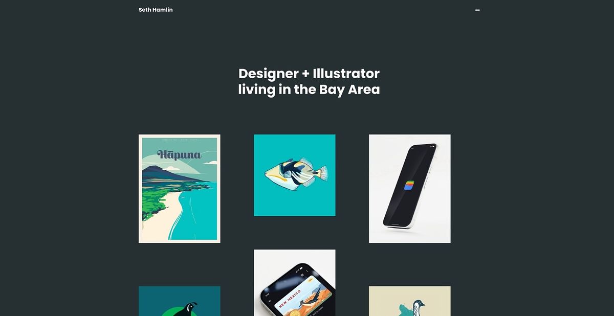 Seth Hamlin designer and illustrator portfolio website