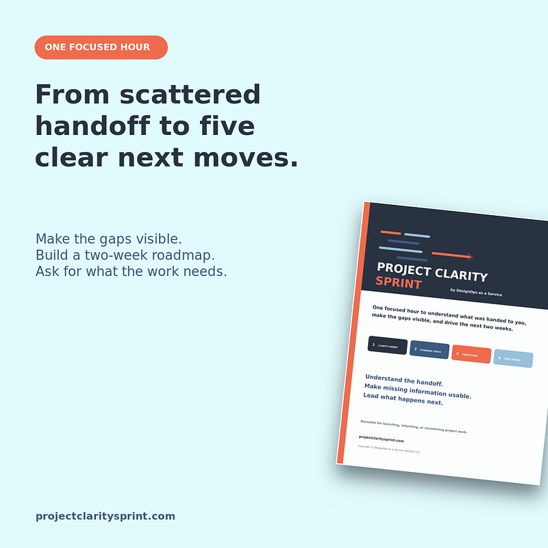 Project Clarity Sprint: One-Hour Project Handoff and Alignment Kit