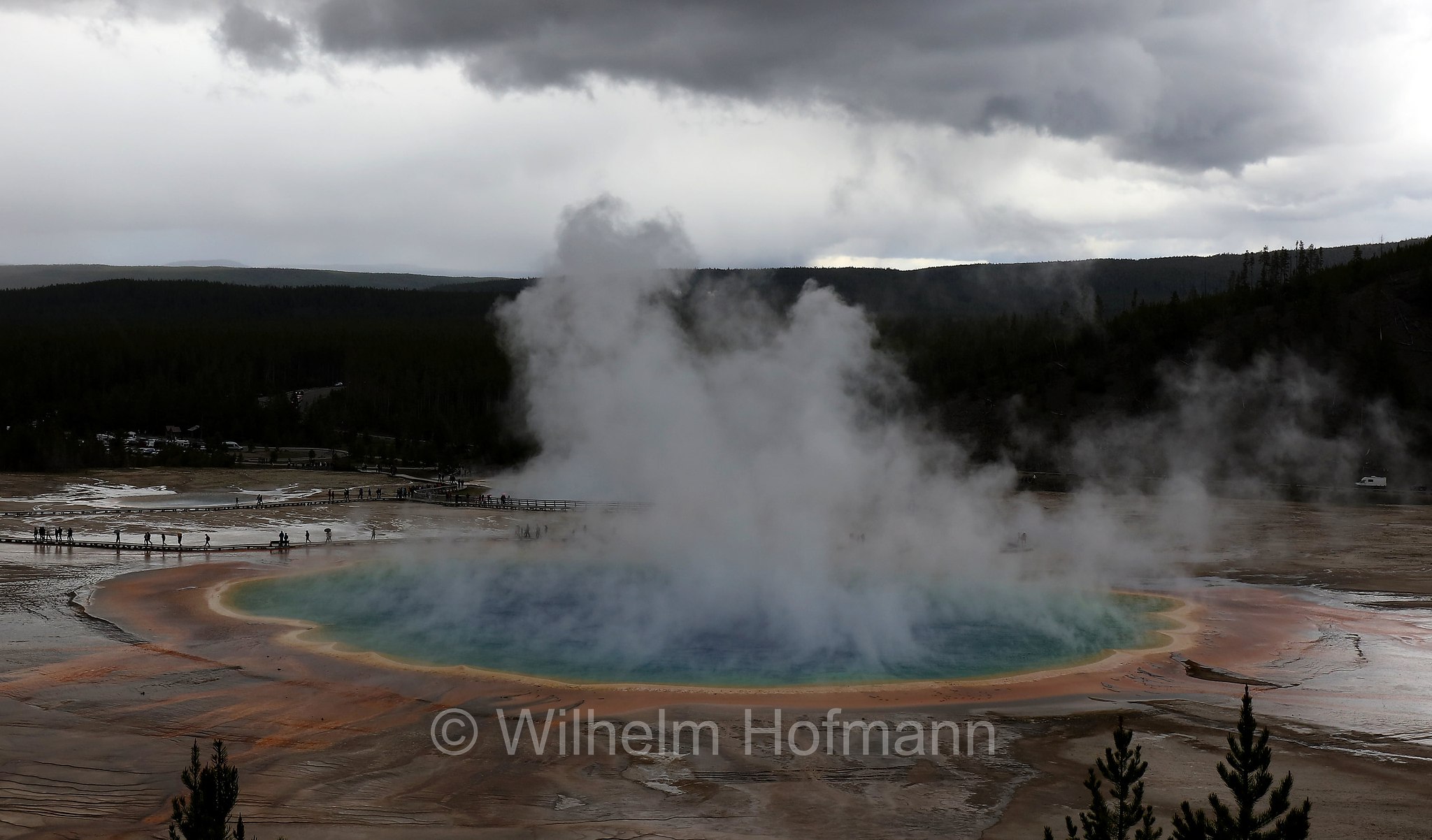 Grand Prismatic Spring Overlook, Midway Geyser Basin, Yellowstone National Park, Yellowstone-Nationalpark﻿, parco nazionale di Yellowstone, Wyoming, USA