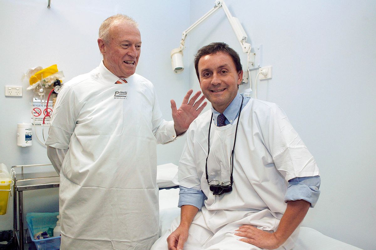 Portrait of two cancer Surgeons at the Peter McCallum Cancer Institute in Melbourne's CBD.