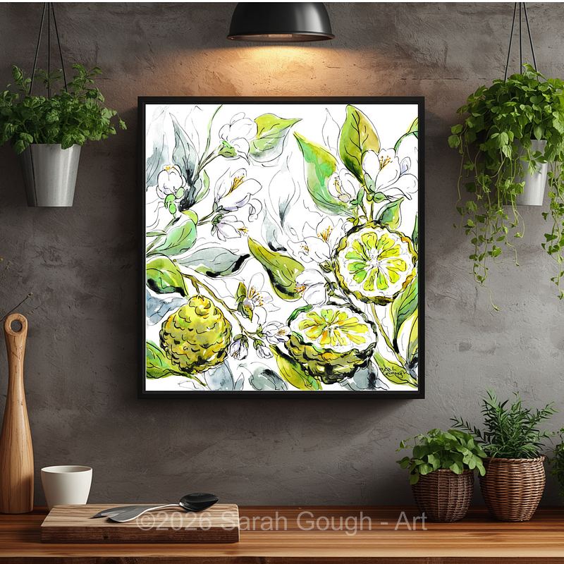 Bergamot Fruit And Flowers | Botanical Art Print