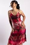Linen Satin Slip Dress - Scarlet Sky