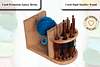 Handcrafted wooden yarn holder and crochet organizer