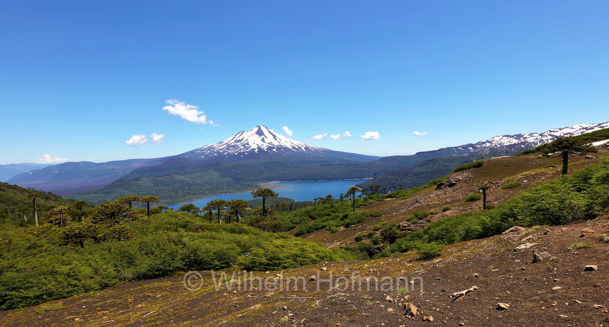 Volcán Llaima, Llaima Volcano, Llaima, Monte Llaima, Conguillío Lake, Laguna Conguillío, Sierra Nevada, Mirador Sierra Nevada, Conguillío National Park, Nationalpark Conguillío, Parco nazionale di Conguillío, Araucanía Region, Región de La Araucanía, Regione dell'Araucanía, Chile, Cile