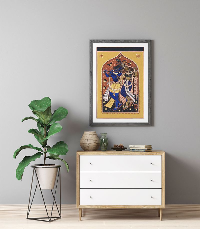 Radha Krishna in Traditional Indian Style by Nandalal Bose
