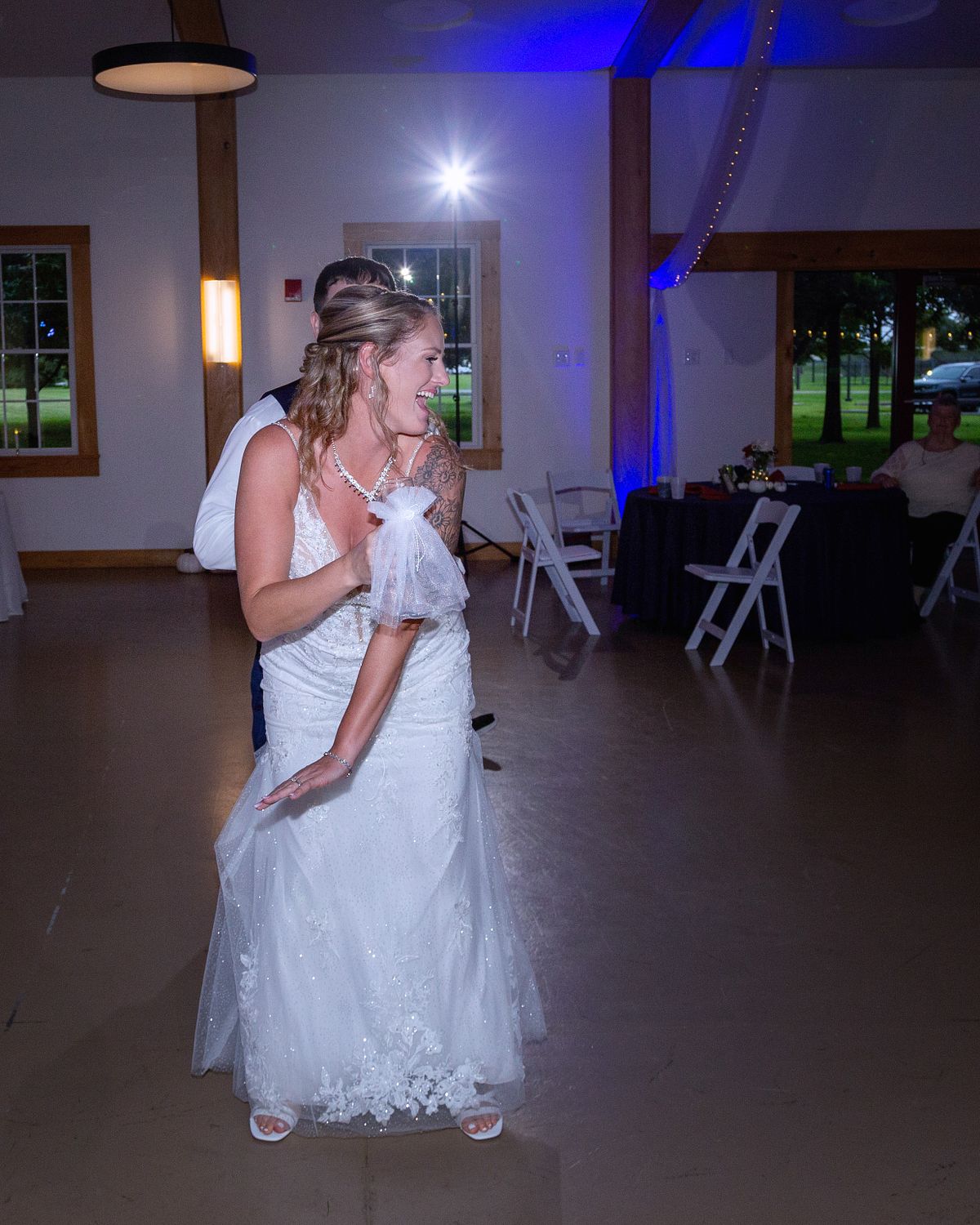 bride is dancing at her reception