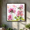 Pink Geranium - Illustration Wall Art Print - Pen and Wash - Garden Flowers