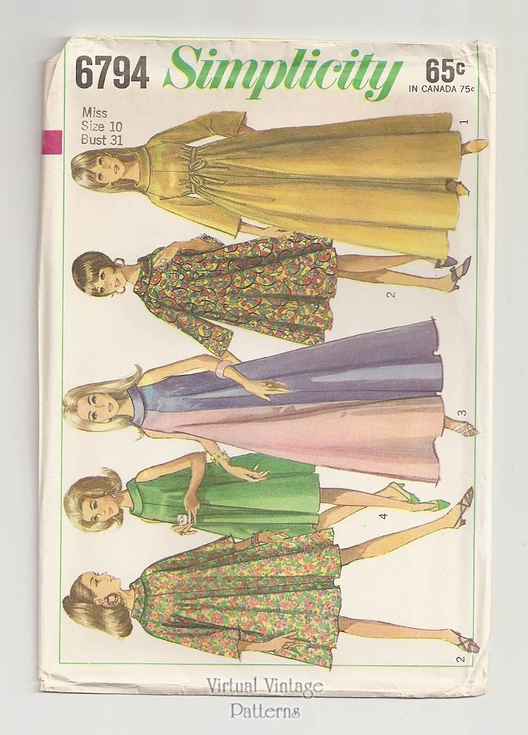 ハンドメイド　ワンピース 1960s Trapeze Dress Pattern, Simplicity 6794 | Virtual Vintage