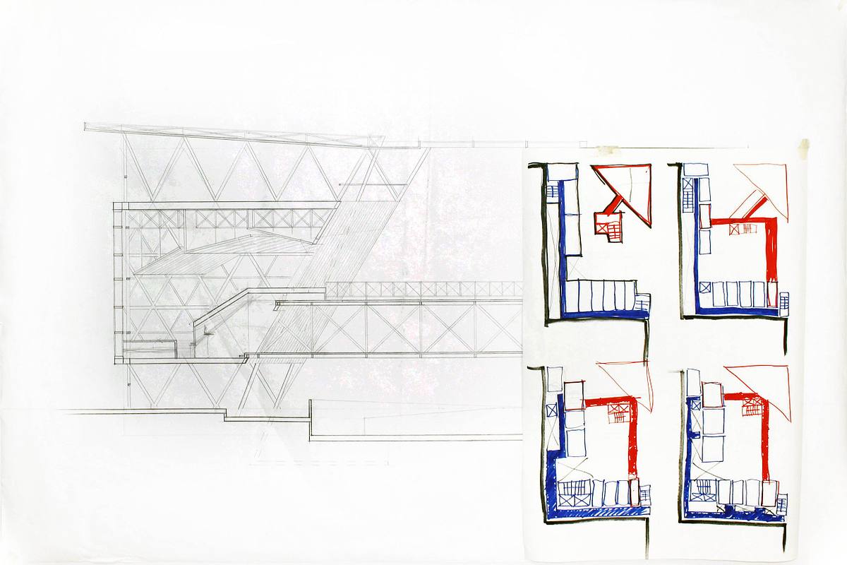 boceto conceptual centro gastronomico chacao arquitectura urbana