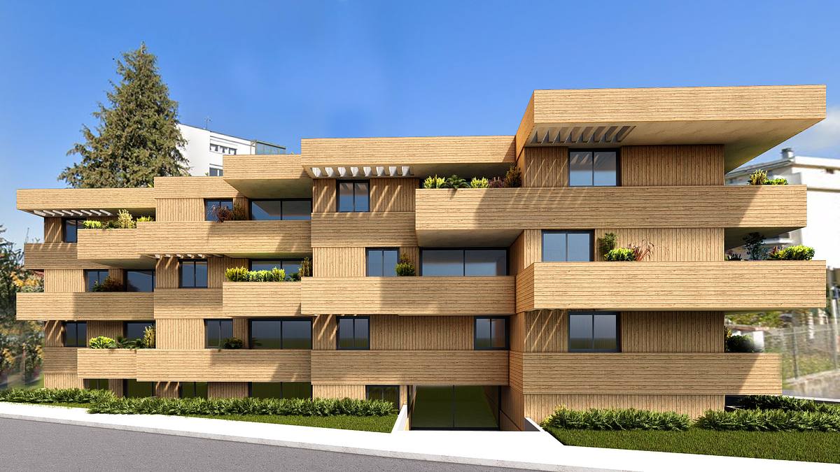render exterior edificio multifamiliar francia arquitectura contempor&aacute;nea