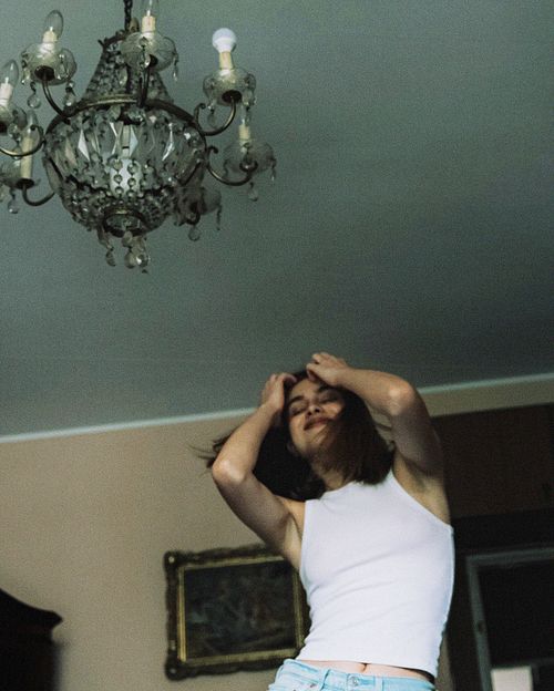 Editorial fashion photography highlighting texture and movement